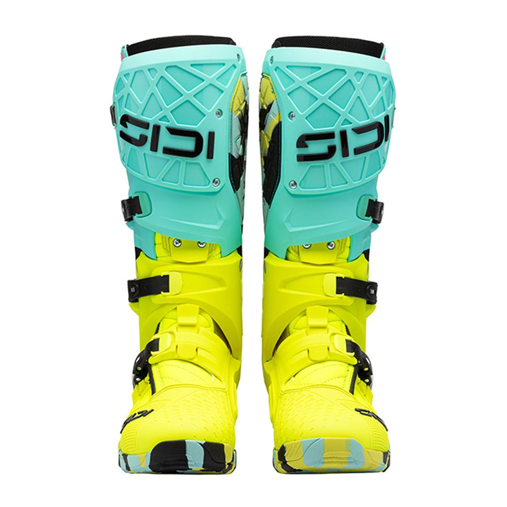 Sidi Crossair X Motocross Boots - Mint/Fluo Yellow