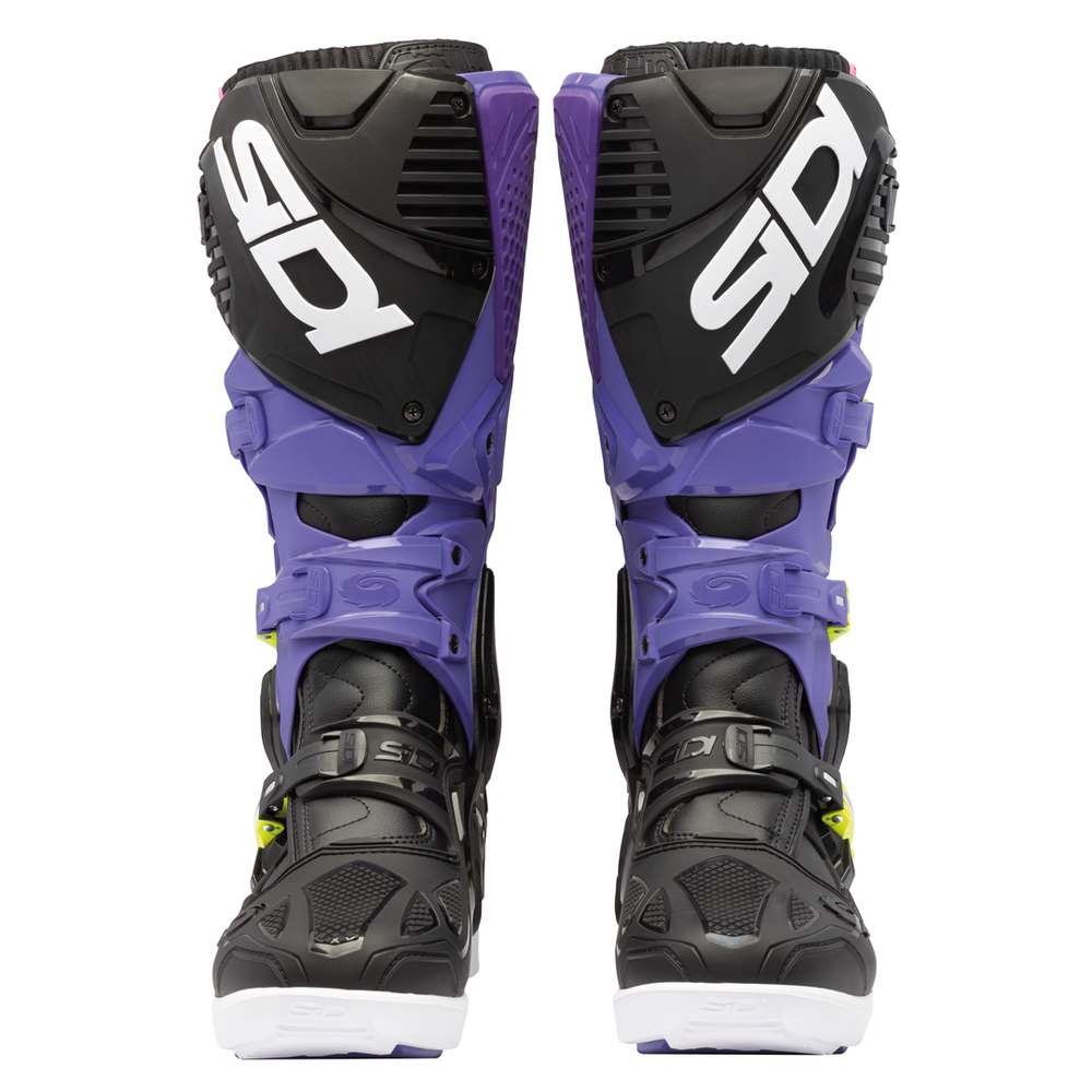 Sidi Crossfire 3 SRS Motocross Boots - Violet/Black/Fluro Yellow