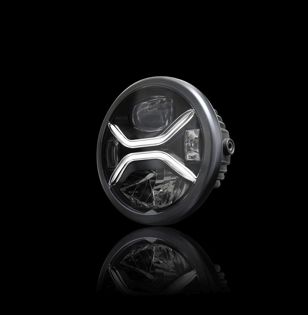 Koso Xenith LED Headlight Front Black Clear
