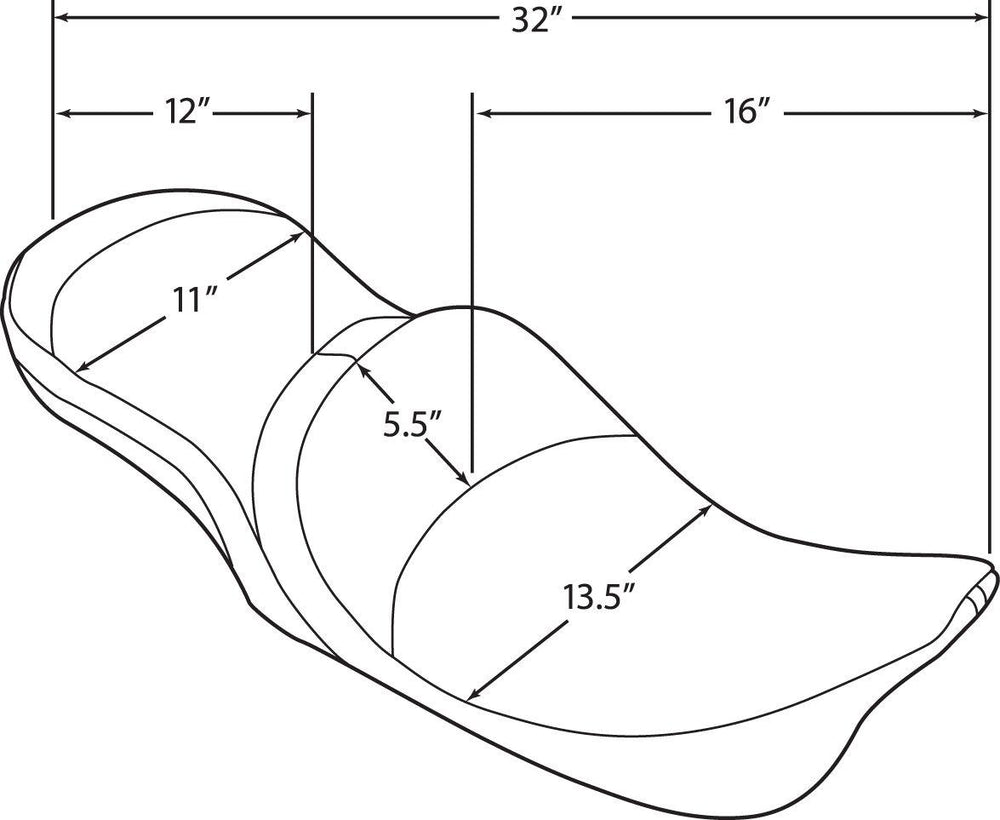 Drag Specialties Low Profile Mild Stitched Touring Seat For Harley Davidson FLHR 1340 1997-1998 - Black