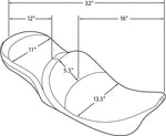 Drag Specialties Low Profile Mild Stitched Touring Seat For Harley Davidson FLHR 1340 1997-1998 - Black
