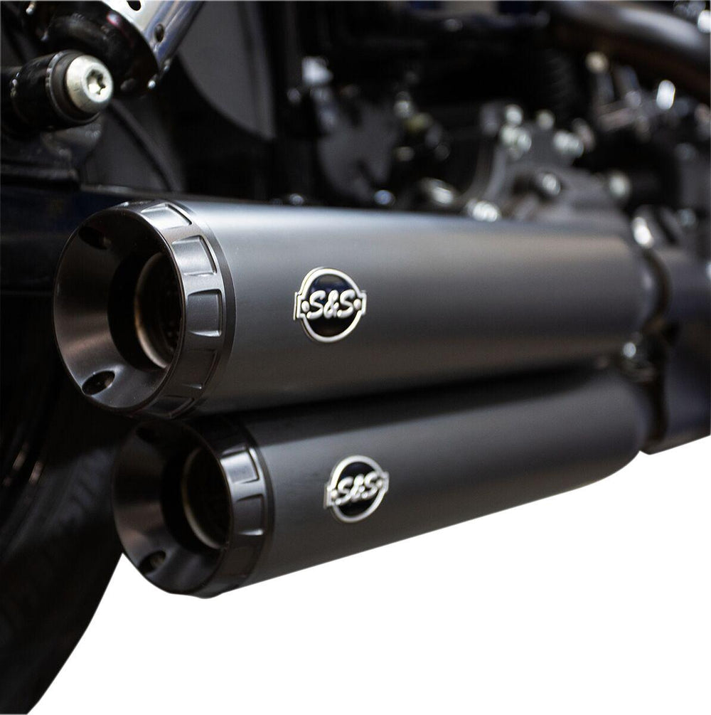 S&S Cycle Grand National  Silencers For Harley Davidson FXDF 1584 2008-2011 - Black