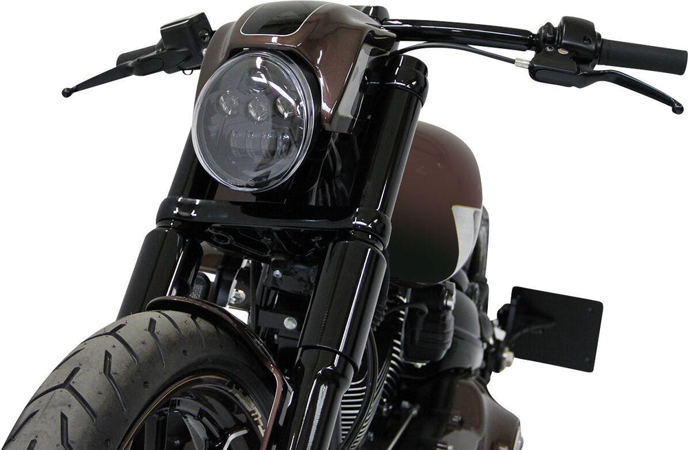Cult Werk Night Rod Style Headlight Kit For Harley Davidson FXSB 1690 2013 - Raw Black