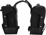 Burly Throw Over Leather Saddlebag Set - Black