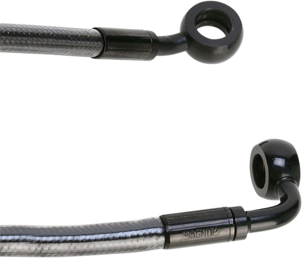 Magnum Shielding E-Z Align Braided Single Disc Front Brake Hose For Harley Davidson FLS 1690 2012-2014 Front 112 cm (44") - Black Black Pearl