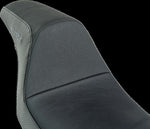 Slyfox The Drifter Seat For Harley Davidson FXR1340 1986-1994 Carbon Fiber/Logo/Smooth - Black/Grey