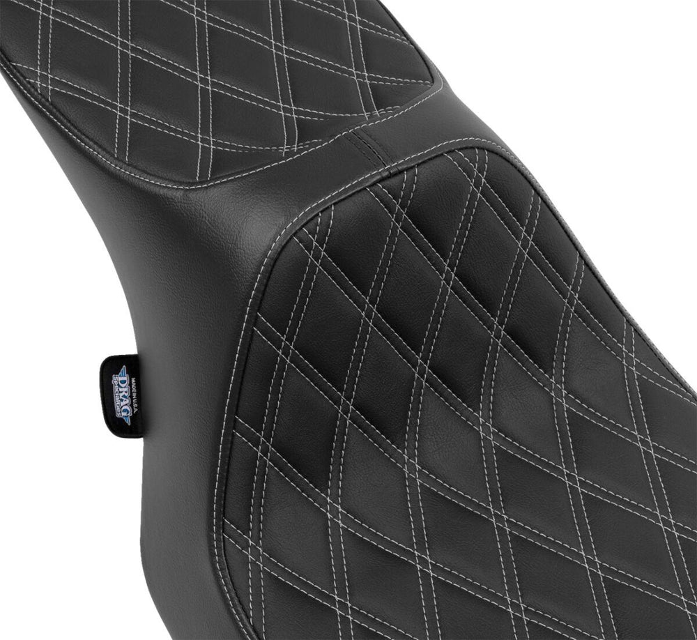 Drag Specialties Predator III Seat For Harley Davidson FLHX 1923 ABS 2024-2026 Double Diamond - Black/Silver