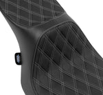 Drag Specialties Predator III Seat For Harley Davidson FLHX 1923 ABS 2024-2026 Double Diamond - Black/Silver