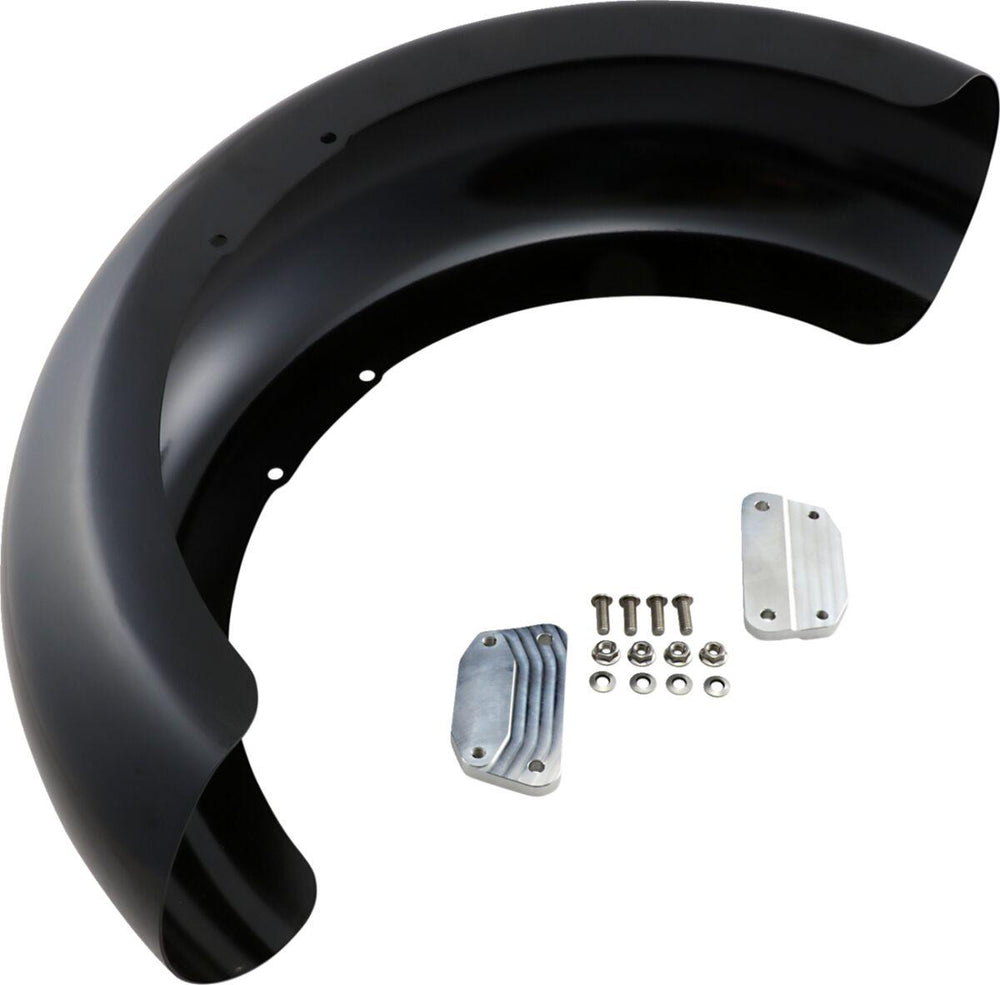 Klock Werks Hugger Front Fender with Mounting Blocks For Harley Davidson FLFB 1750 2018-2020 45.7 cm (18") - Black