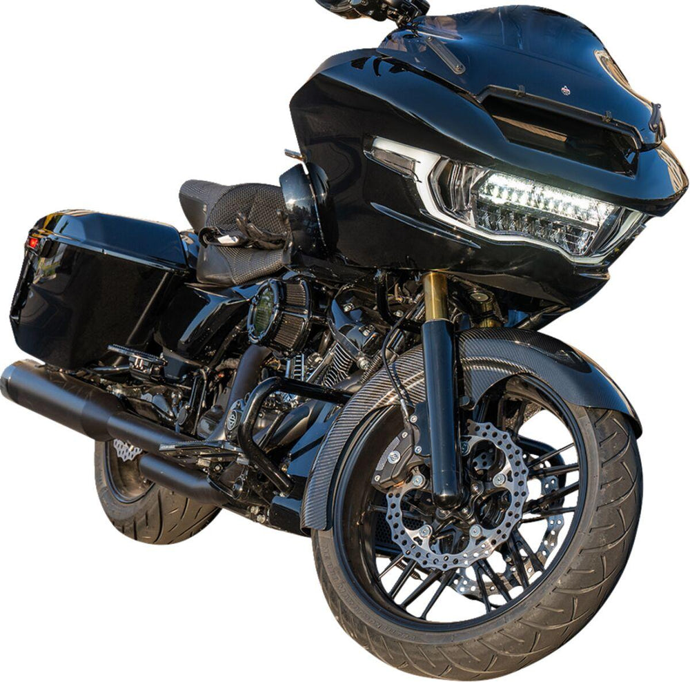 Arlen Ness Carbon Fibre 21" Fat Wrapper Fender For Harley Davidson FLHX 1923 ABS 2024 53 cm (21") Front - Black/Carbon Fiber
