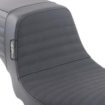 LE Pera Kickflip Daddy Long Legs Seat For Harley Davidson FLD 1690 2012-2013 Pleated w/Gripp Tape - Black