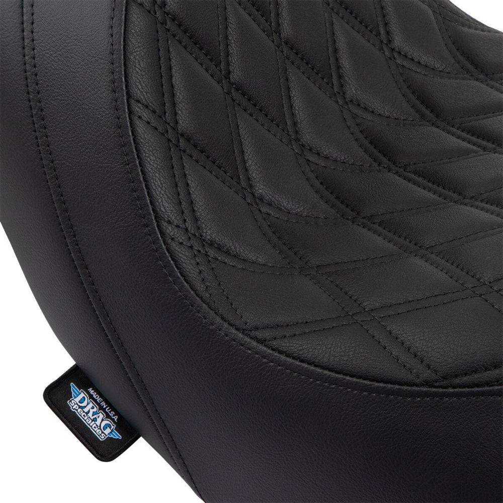 Drag Specialties Predator Seat For Harley Davidson FLSB 1750 2018-2021 Black Stitching Double Diamond - Black