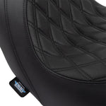 Drag Specialties Predator Seat For Harley Davidson FLSB 1750 2018-2021 Black Stitching Double Diamond - Black