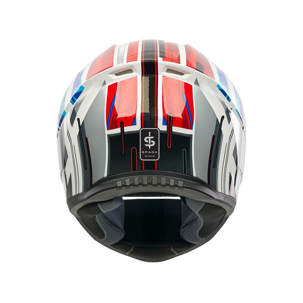 Spada Raiden 3 Cyclone Full face Motorcycle Helmet - White/Red/Blue