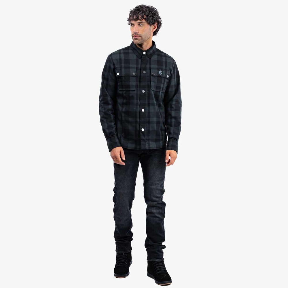 Spada Ember CE Approved Armoured Motorcycle Shirt - Black/Grey