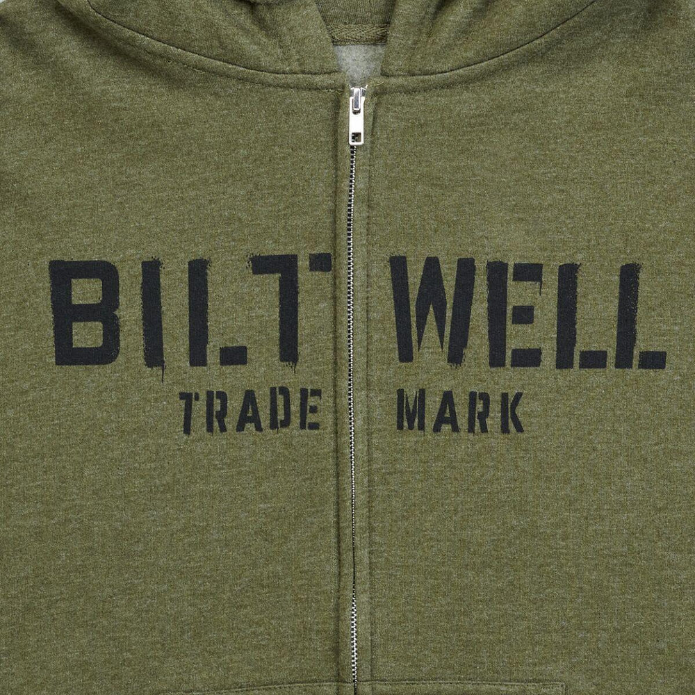 Biltwell Mens Adult Stencil Zip Hoodie - Olive