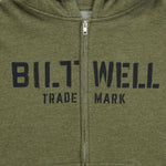 Biltwell Mens Adult Stencil Zip Hoodie - Olive
