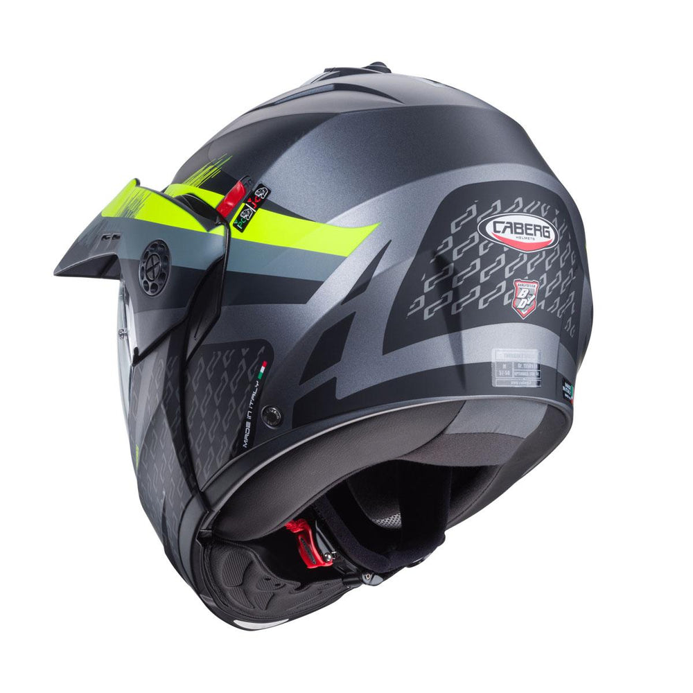 Caberg Tourmax X Sarabe Matt Gun Metal Black Yellow Flip Up Motorcycle Helmet