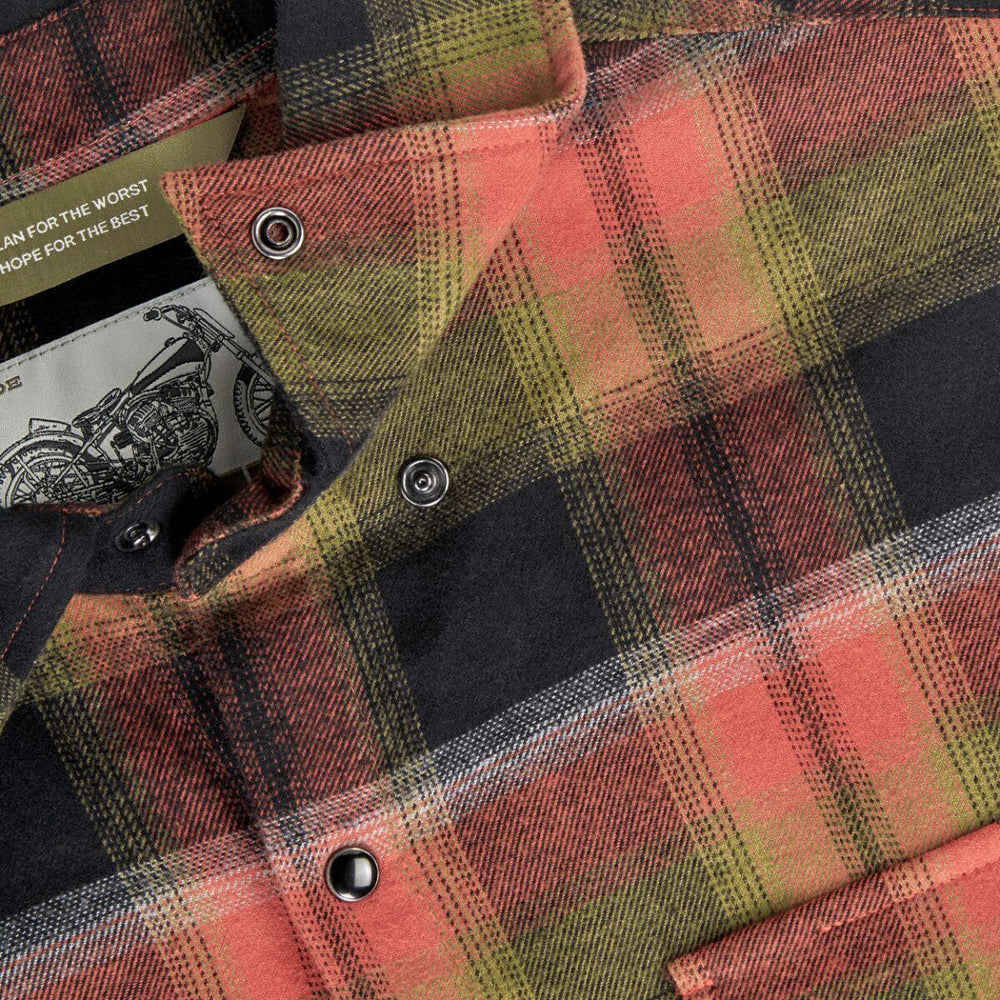 Biltwell Mens Adult Hi Test Flannel Shirt - Black/Rust