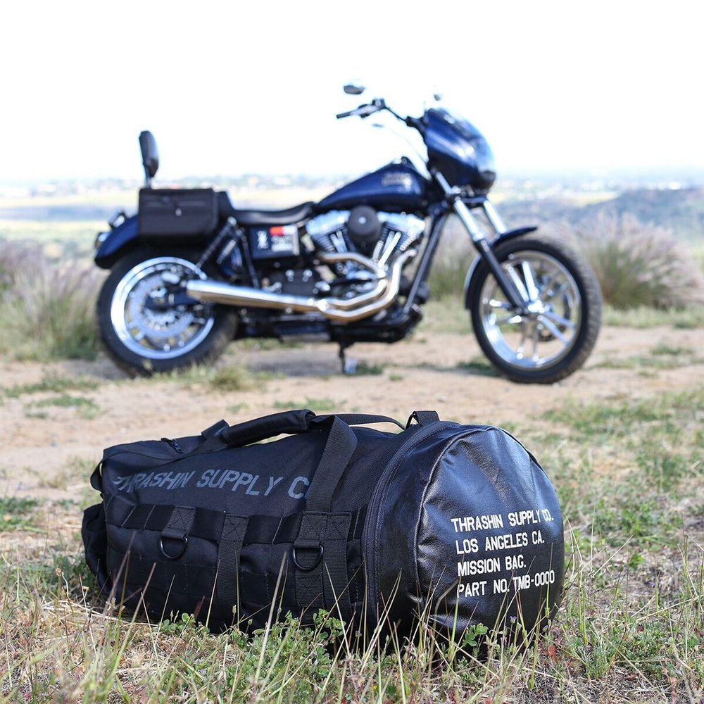 Thrashin Supply Co Mission Duffle Bag With Rain Cover - Black
