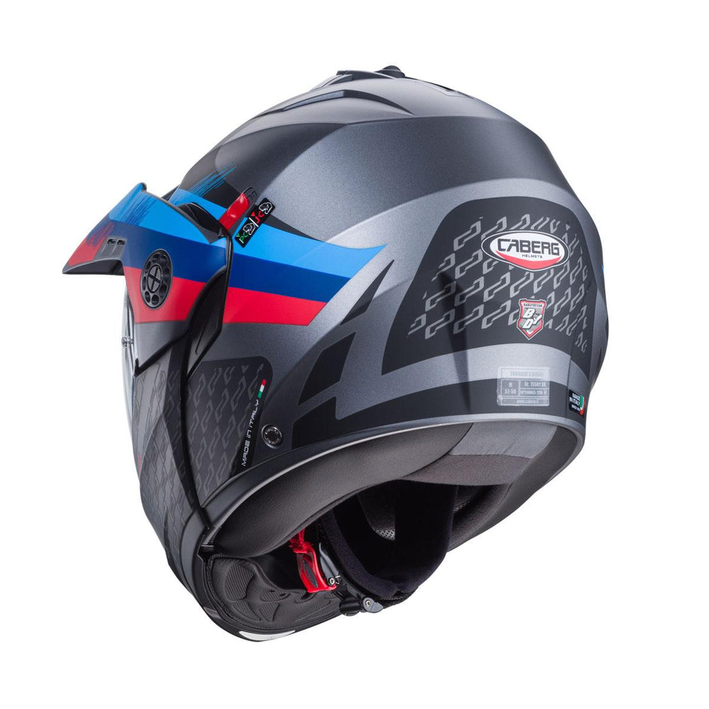Caberg Tourmax X Sarabe Matt Gun Metal Black Blue Red Flip Up Motorcycle Helmet