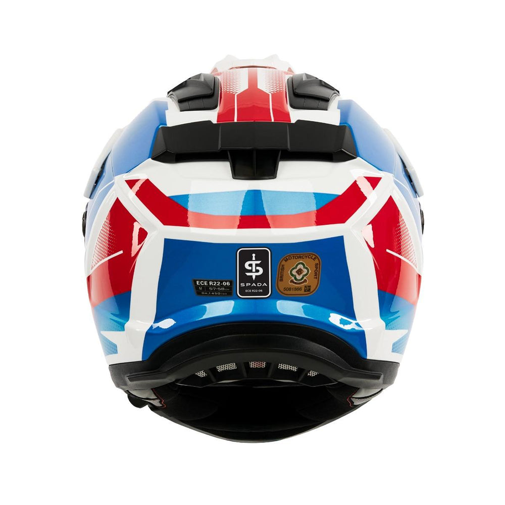 Spada Trailhawk Raptor Adventure Motorcycle Helmet - Red/Blue/White