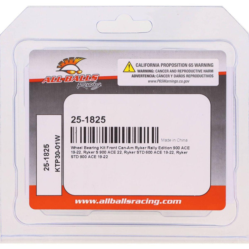 All Balls Wheel Bearing Kit For Can Am Ryker 600 ACE 2019-2026