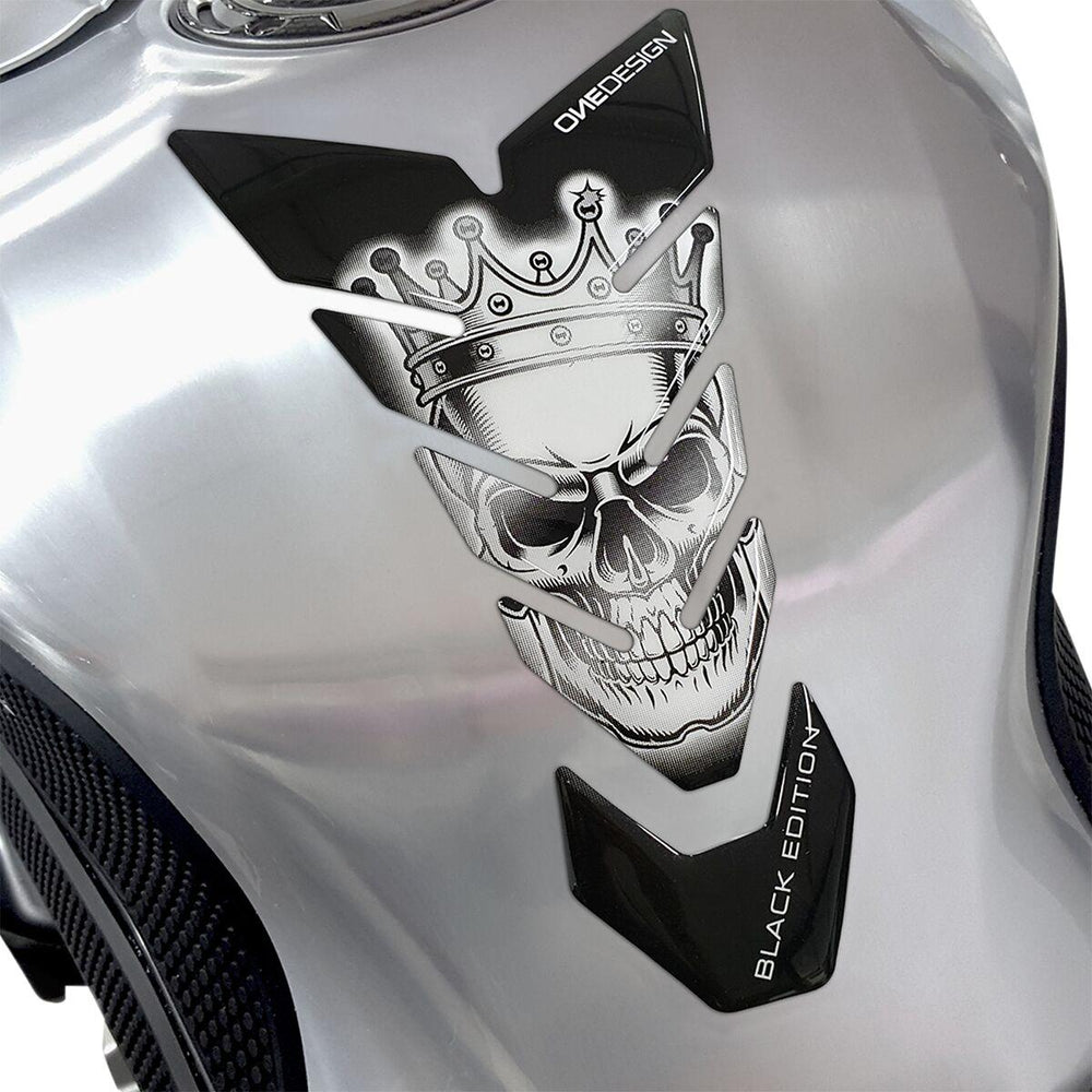 Onedesign Resin/Soft Touch Tank Pad - Skull Black/White