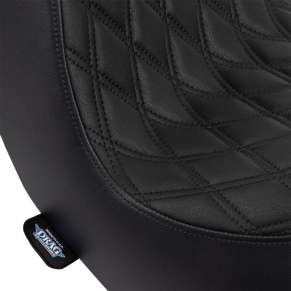Drag Specialties Predator III Seat For Harley Davidson FLSB 1750 2018-2021 Black Stitching Double Diamond - Black