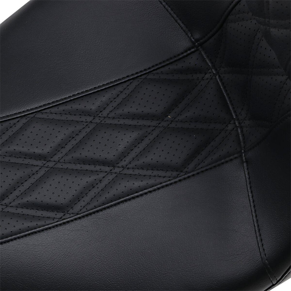 LE Pera Outcast GT Seat With Backrest For Harley Davidson FLH 1868 ABS 2021 Double Diamond/Perforated - Black