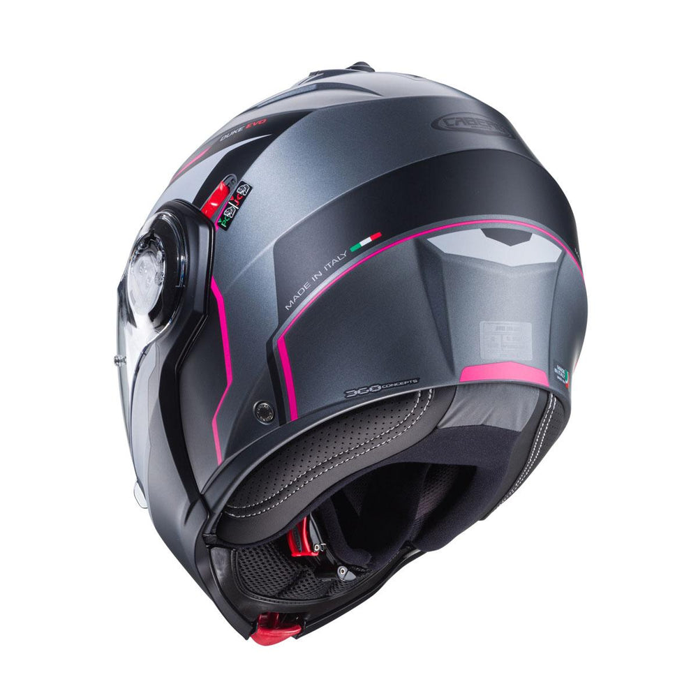 Caberg Duke Evo Move Matt Gun Metal Black Fuchsia Helmet