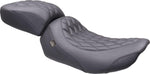 Mustang Wide Tripper Solo Seat With Backrest For Harley Davidson FLHX 1923 2024-2026 - Black