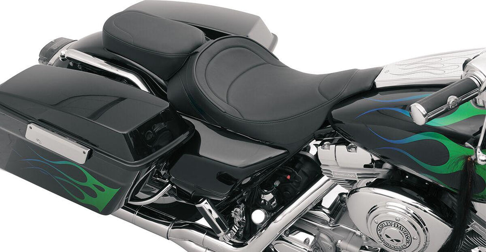 Drag Specialties Backrest Compatible Mild Stitched Solo Seat For Harley Davidson FLHT 1340 1997-1998 62cm Long - Black