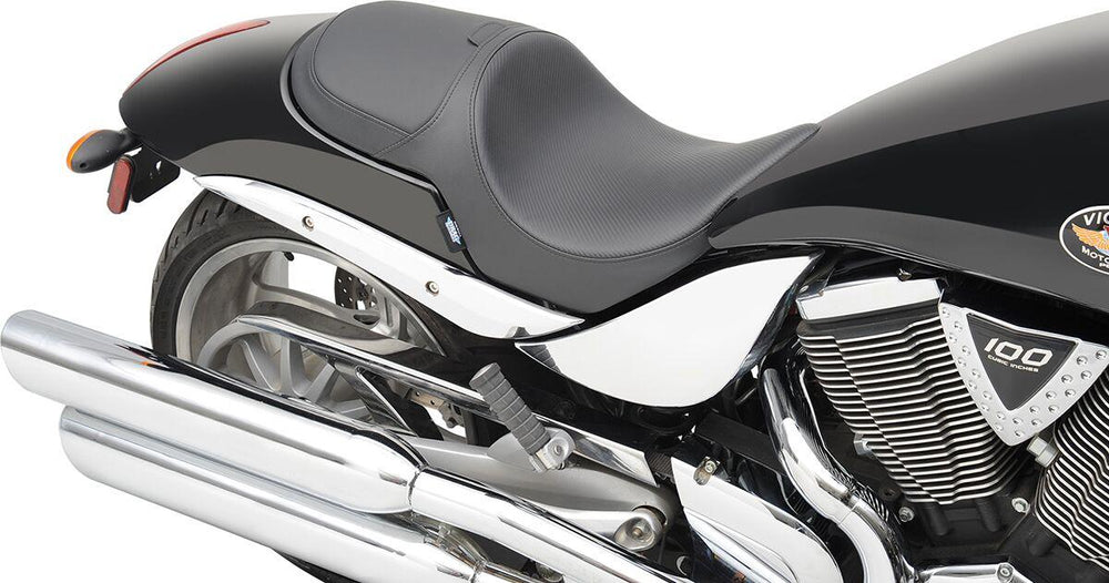 Drag Specialties Predator Seat For Victory Hammer 100 2005-2010 Carbon Fibre Stitched - Black