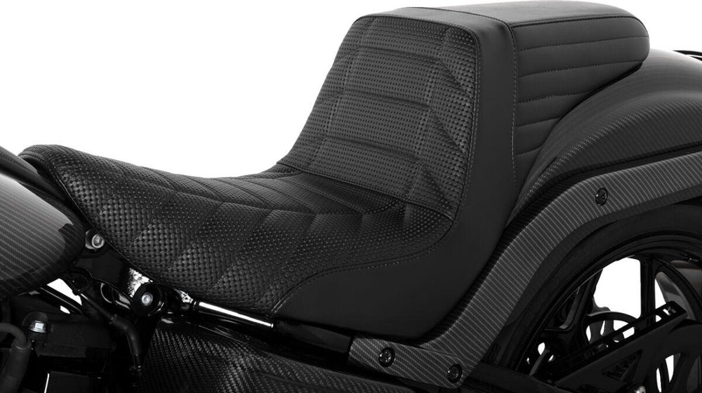 LE Pera Kickflip Seat For Harley Davidson FLSB 1750 ABS 2018-2021 Basketweave/Pleated/Track Pleat Stitch - Black