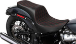 Drag Specialties Freedom Touring Double Diamond Seat For Harley Davidson FLDE 1750 ABS 2018-2020 - Black/Red