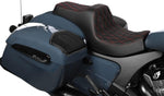Drag Specialties Predator III Double Diamond Seat For Indian Challenger 108 ABS 2020-2025 - Black/Red