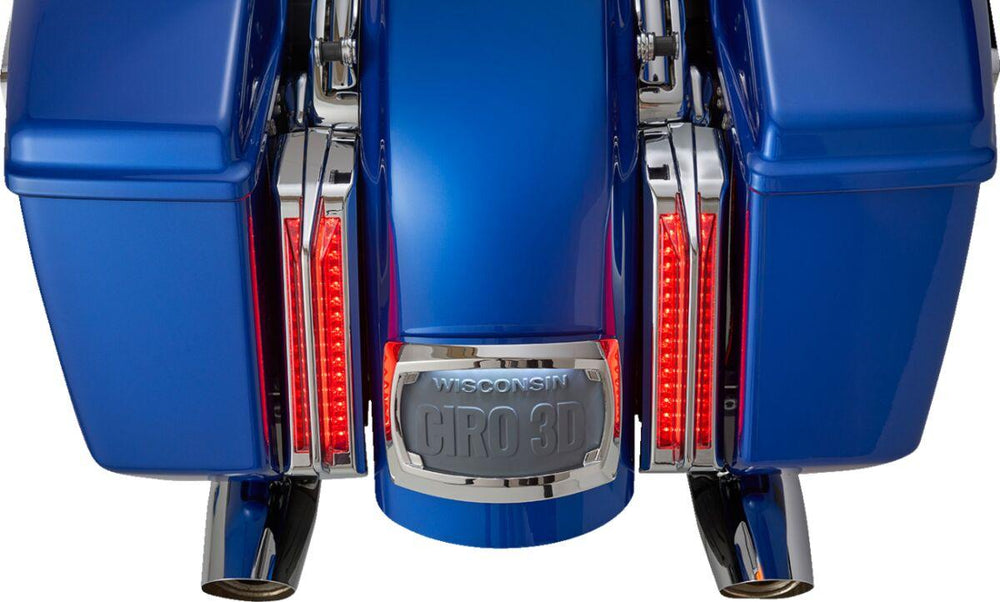 Ciro Filler Panel Tail Lights For Harley Davidson FLHX 1923 ABS 2024-2026 Red Chrome