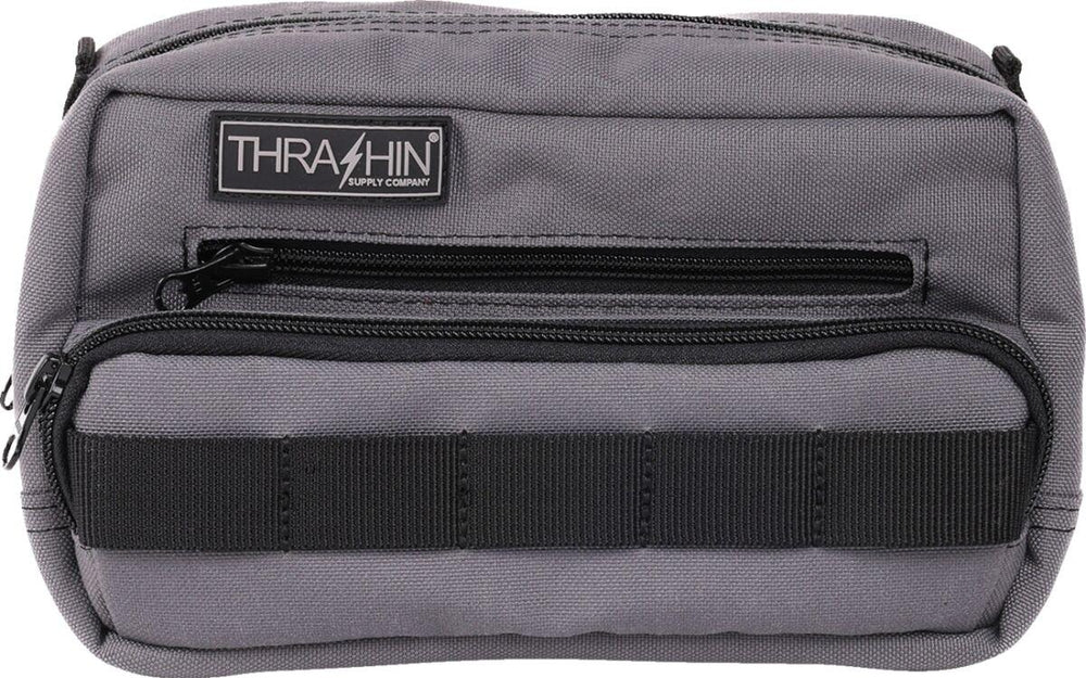 Thrashin Supply Co Handlebar Bag Plus Handlebar Grey/Orange - 12.5cm (5") x 22.9cm (9") x 10 cm (4")