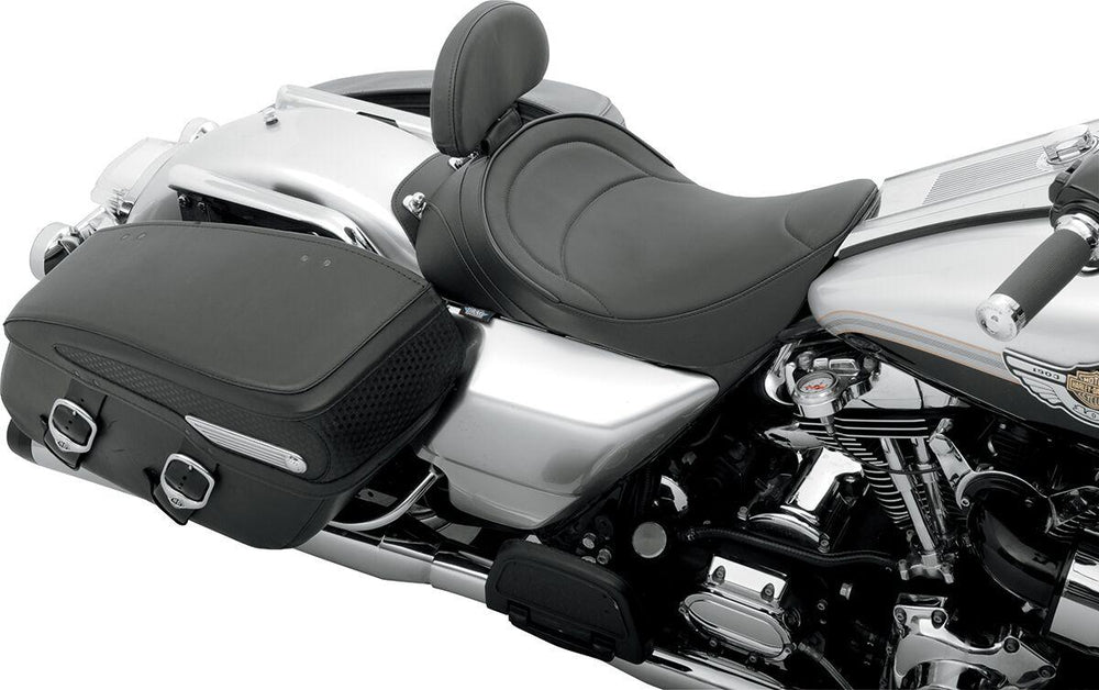 Drag Specialties Backrest Compatible Mild Stitched Solo Seat For Harley Davidson FLHR 1340 1997-1998 56cm Long - Black