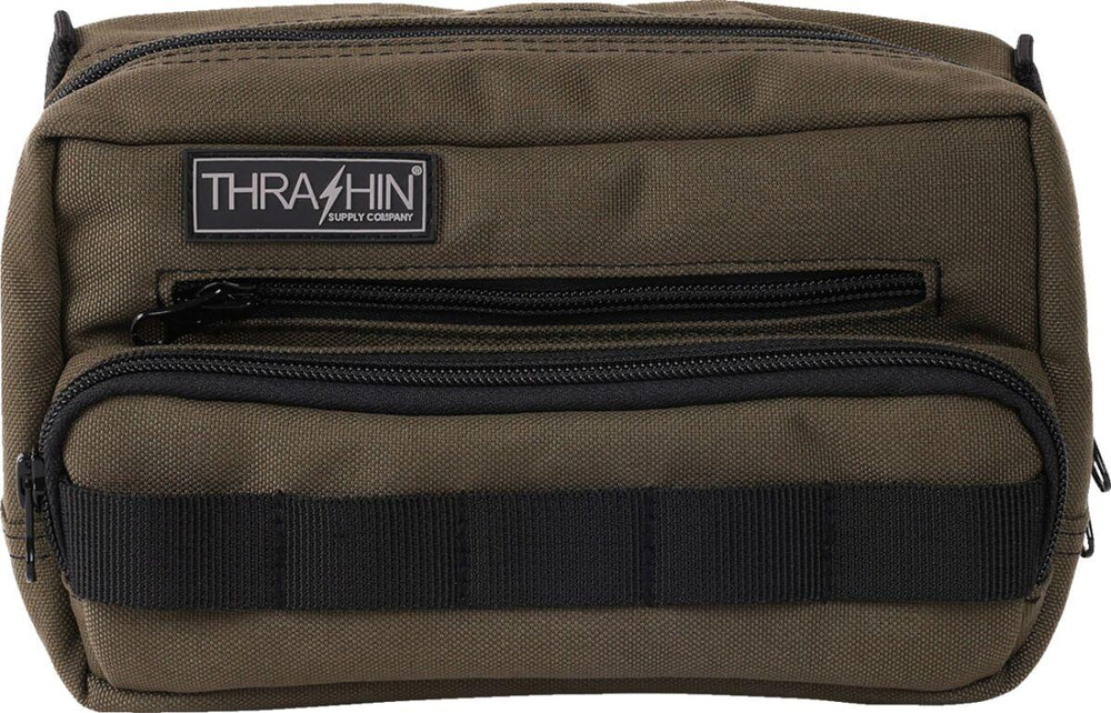 Thrashin Supply Co Handlebar Bag Plus Green/Orange - 12.5cm (5") x 22.9cm (9") x 10 cm (4")