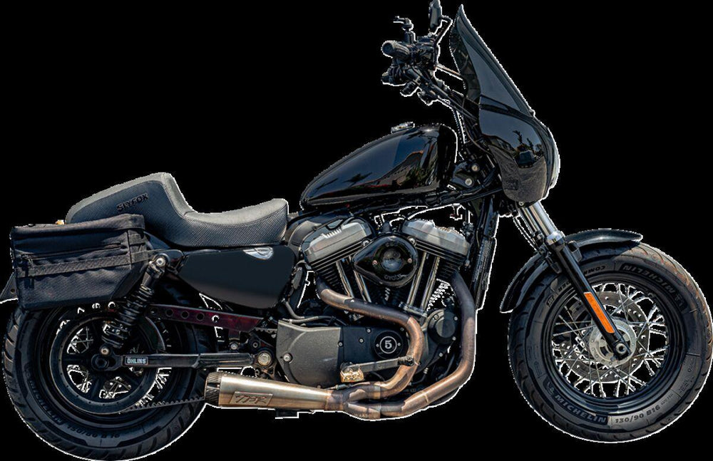 Slyfox The Drifter Seat For Harley Davidson XL1200C 2004-2019 Black Logo/Carbon Fiber/Smooth - Black