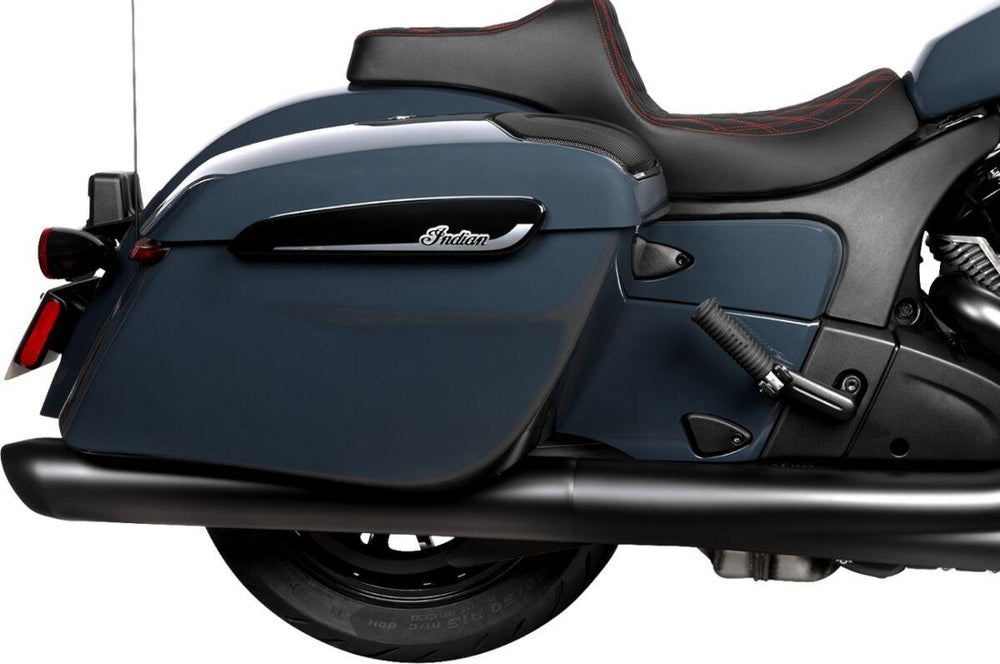 Drag Specialties Predator III Double Diamond Seat For Indian Challenger 108 ABS 2020-2025 - Black/Red