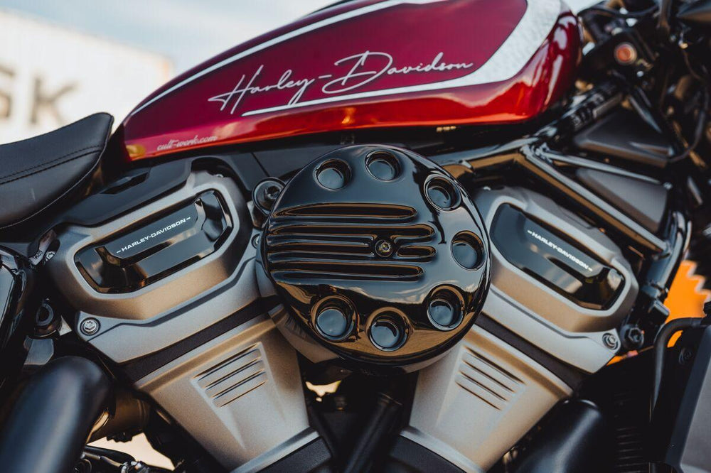 Cult Werk Slotted Air Filter Cover For Harley Davidson RH 975 2022-2025 - Gloss Black