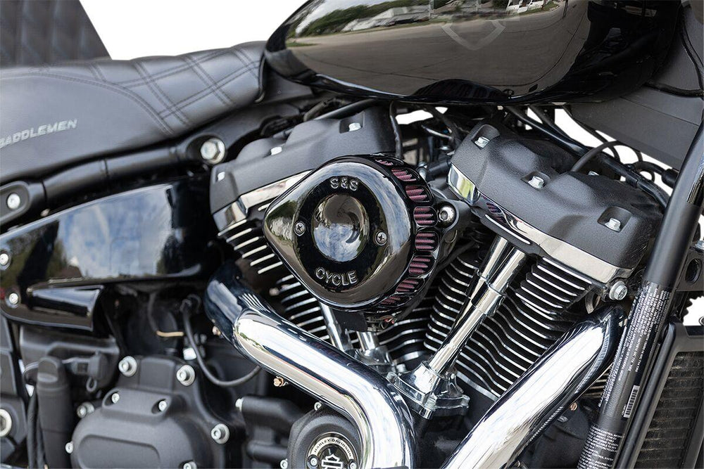 S&S Cycle Mini Teardrop Stealth Air Cleaner Kit For Harley Davidson FLDE 1750 2018-2020 - Black