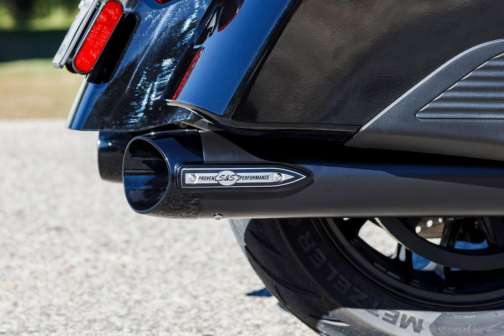 S&S Cycle 4" Broadhead Silencers For Indian Challenger 108 ABS 2020-2025 - Black