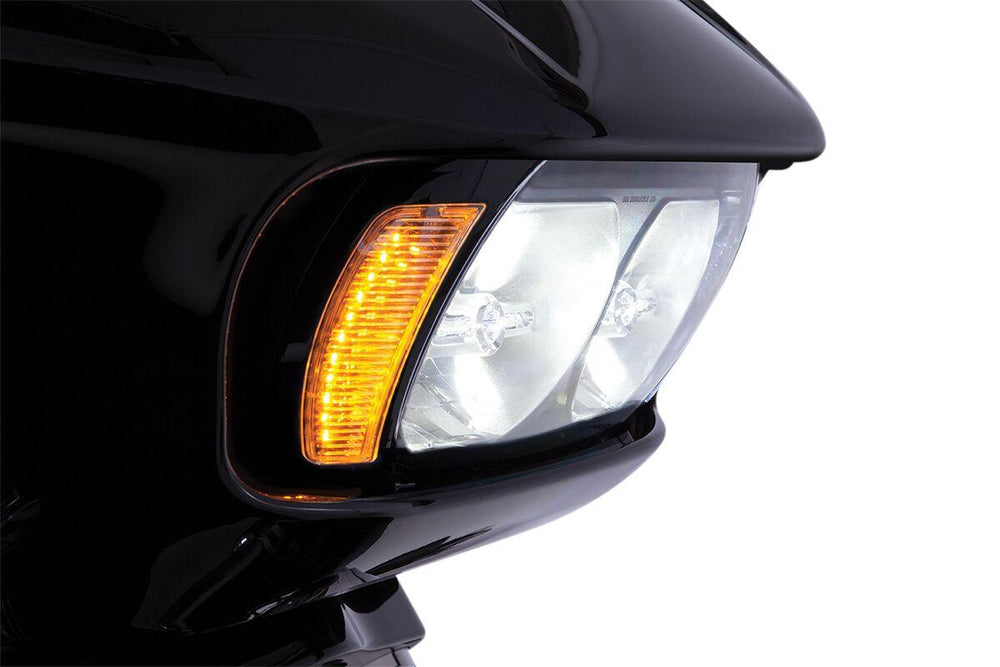 Ciro Fang Headlight Bezels For Harley Davidson FLTRK 1868 ABS 2020-2024 Black Clear