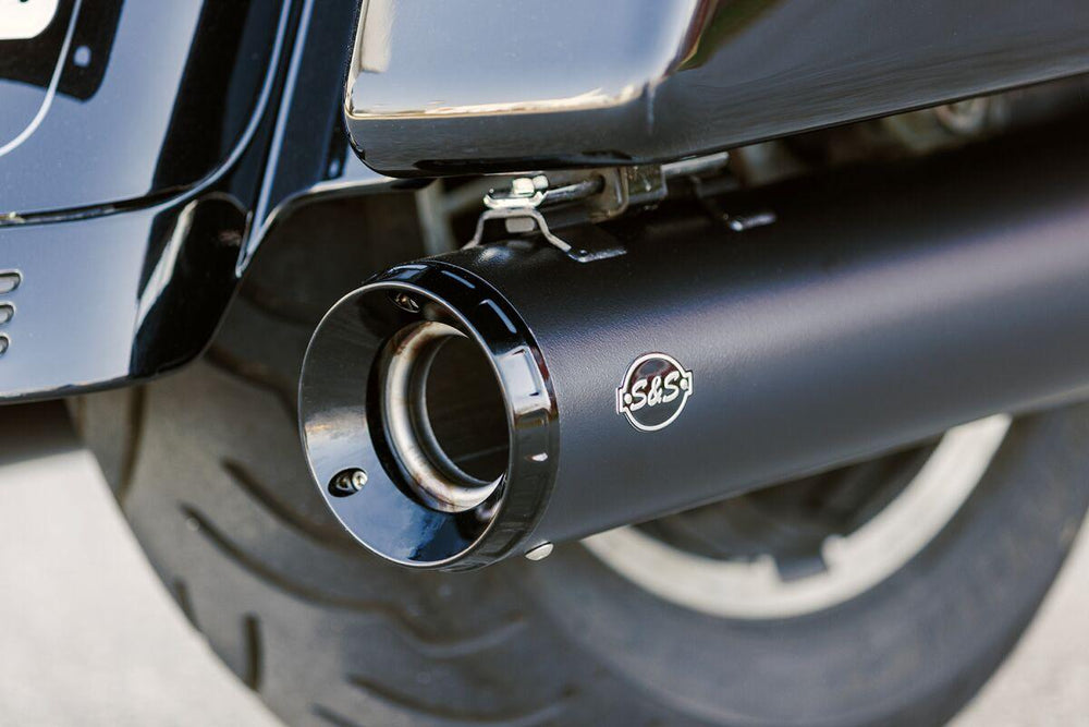 S&S Cycle 4-1/2" GNX Silencers For Harley Davidson FLHR 1340 1995-1998 - Guardian Black