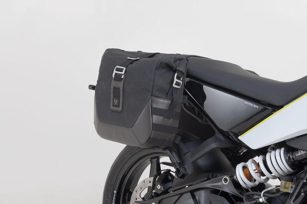 SW Motech Legend Gear LC2 Side Pannier Bag System For Husqvarna Svartpilen 401 2023-2024 - Black/Brown