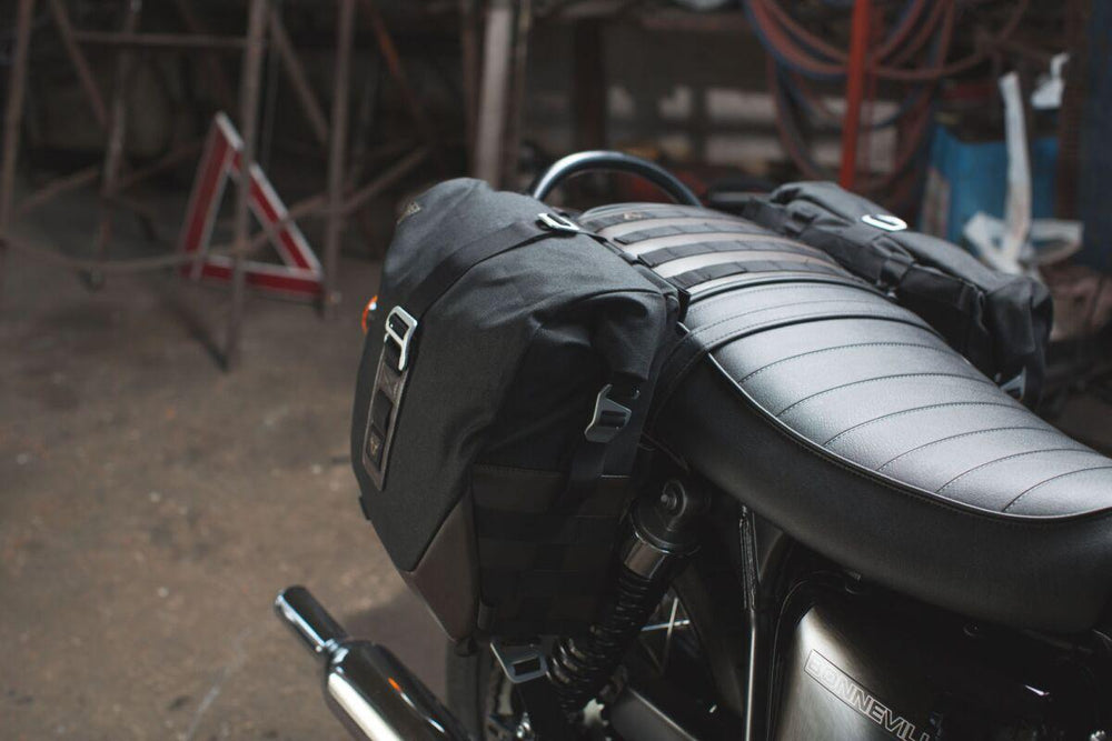 SW Motech Legend Gear LS2 Side Pannier Bags System For Triumph Bonneville 1200 Speedmaster 2018-2020 - Black/Brown